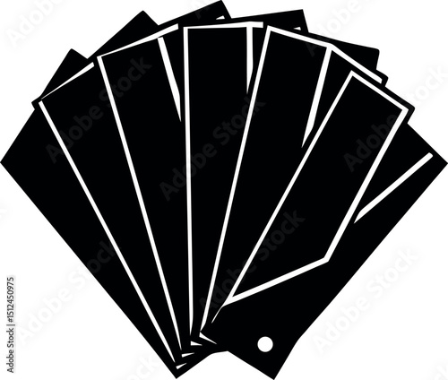 black and white vector fan set