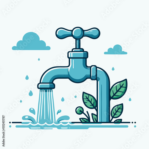 water tap vector illustration
