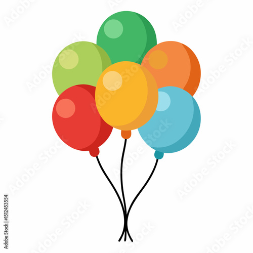 Minimalist 4th of July balloon silhouette clipart—perfect for digital downloads, July celebration graphics, and summer merch design.