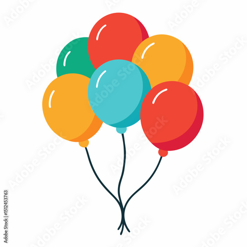 4th of July festive balloon silhouette vector with patriotic design—perfect for holiday t-shirts, party invitations, banners, stickers, and celebration graphics.