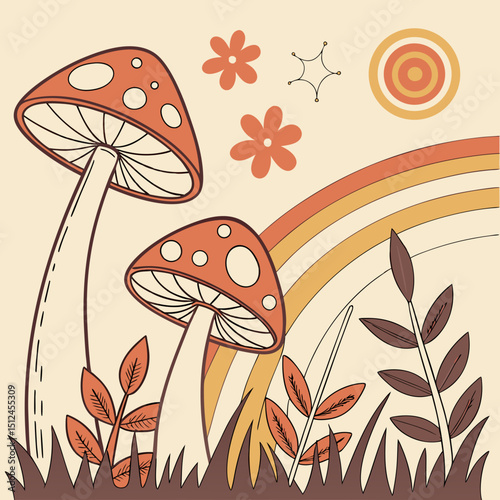 mushrooms in the forest