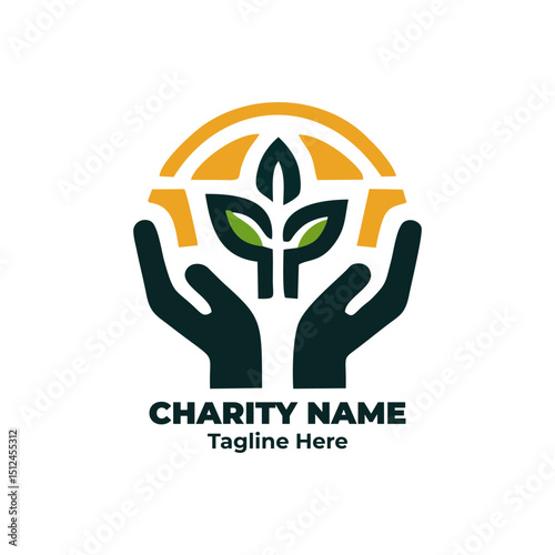 Charity logo, nonprofit branding, donation icon, fundraising emblem, humanitarian design, kindness badge, volunteer symbol, outreach graphic, social support illustration for aid and support projects