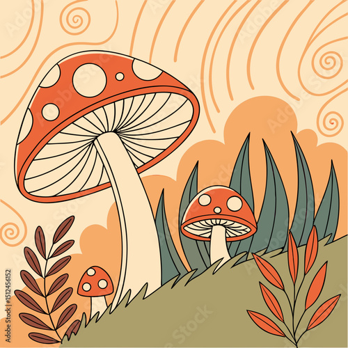 mushrooms in the forest