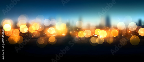 Abstract City Lights Bokeh Background