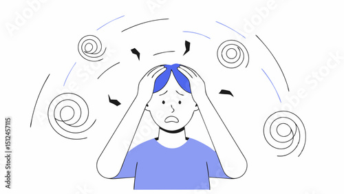 Calm Your Mind  Embracing Serenity in Anxiety  vector illustration