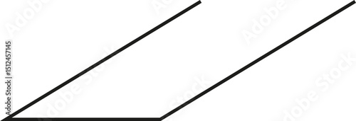A thick outlined horizontal rectangle with two super-sloping sides and no side opening.