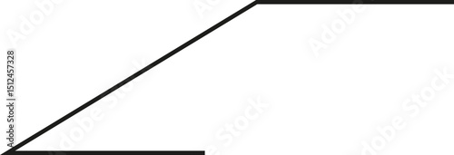 A thick outlined horizontal rectangle with a super-sloping side and no side opening.