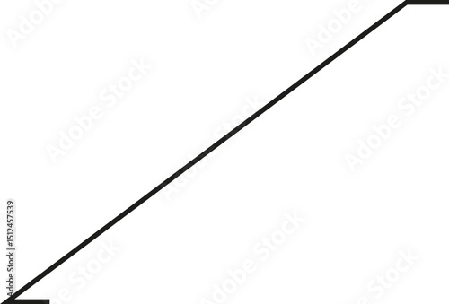 A thick outlined long vertical rectangle with a sloping diagonal line side and no side opening.
