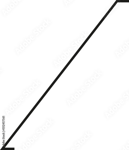 A thick outlined long vertical rectangle with an extremely sloping side and no side opening.