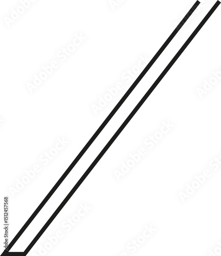 A thick outlined long vertical rectangle with extremely sloping sides and no side opening.