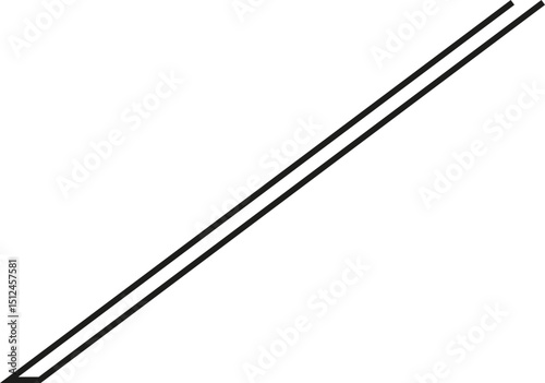 A thick outlined long vertical rectangle with a huge sloping side and no side opening.