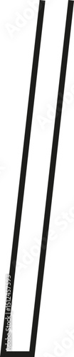 A thick outlined long vertical rectangle with slightly sloping sides and no side opening.
