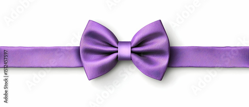 Purple Bow Tie With Detailed Pattern On White Background