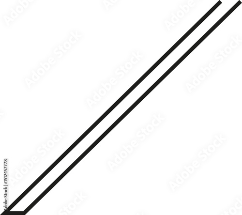 A thick outlined long vertical rectangle with a super-sloping side and no side opening.