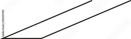 A thick outlined square missing one side, with extremely sloping sides.