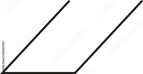 A thick outlined square missing one side, with very steep sloping sides.