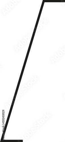 A thick outlined long vertical rectangle with sloping sides and no side opening.