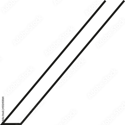 A thick outlined long vertical rectangle with very steep sloping sides and no side opening.