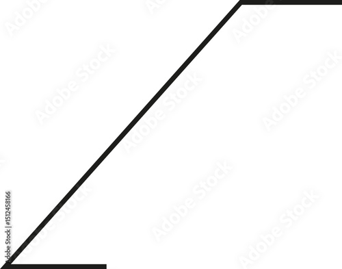 A thick outlined vertical rectangle with an extremely sloping side and no side opening.