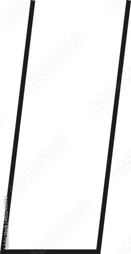A thick outlined vertical rectangle with slightly sloping sides and no side opening.