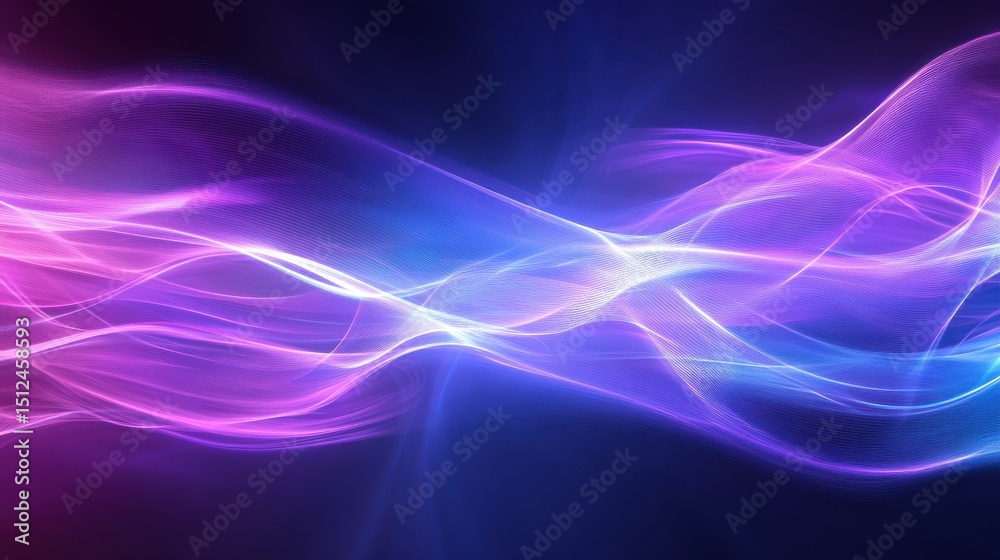 custom made wallpaper toronto digitalDigital waveforms in blue and purple, abstract background. Abstract digital background with flowing waves in vibrant blue and purple hues. Radiant lighting, flowing motion, deep textures