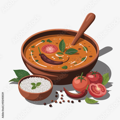 Rasam – Spicy Tangy South Indian Soup with Chili & Herbs