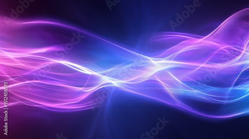 Wallpaper Mural Digital waveforms in blue and purple, abstract background. Abstract digital background with flowing waves in vibrant blue and purple hues. Radiant lighting, flowing motion, deep textures Torontodigital.ca