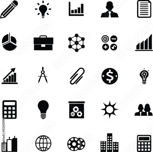 Victor Business Icon Set – Flat & Outline Vector Icons for Designers