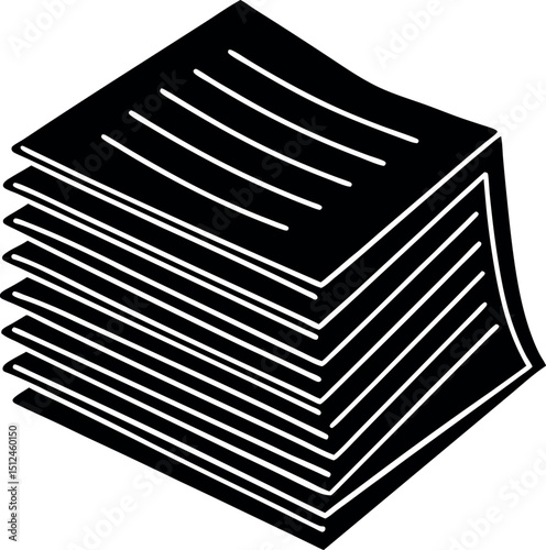 black and white vector stack of books