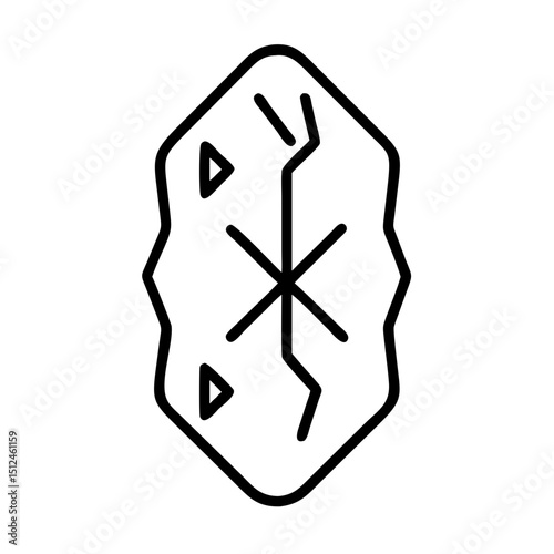 Abstract geometric symbol with intricate lines in minimalist design  