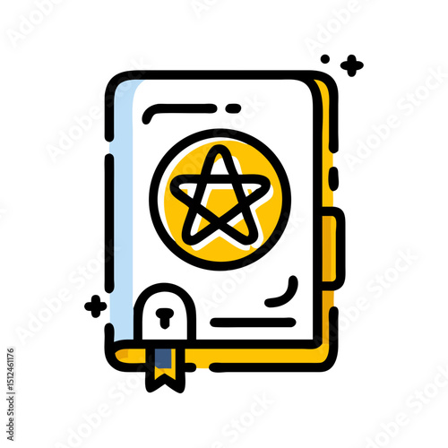 Icon of sun and moon with stars on a blue background  
