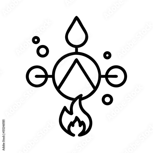 Icon of sun and moon with stars on a blue background  