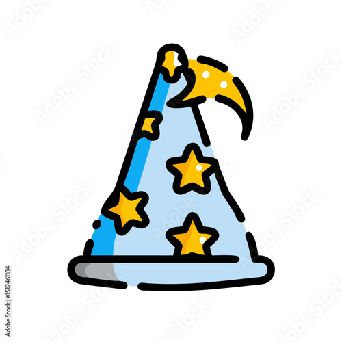 Icon of sun and moon with stars on a blue background  