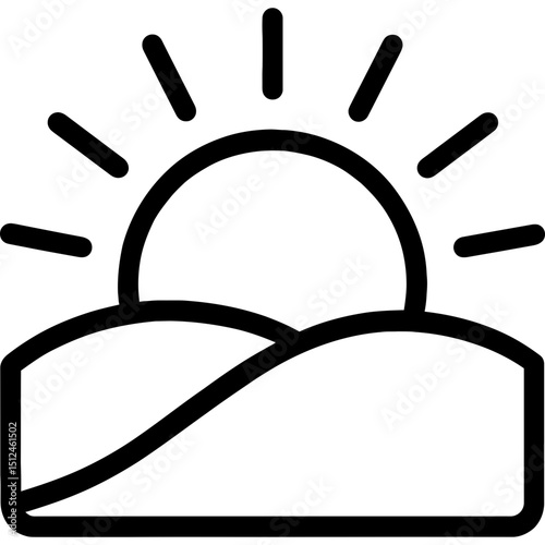 Minimalist sunrise outline icon