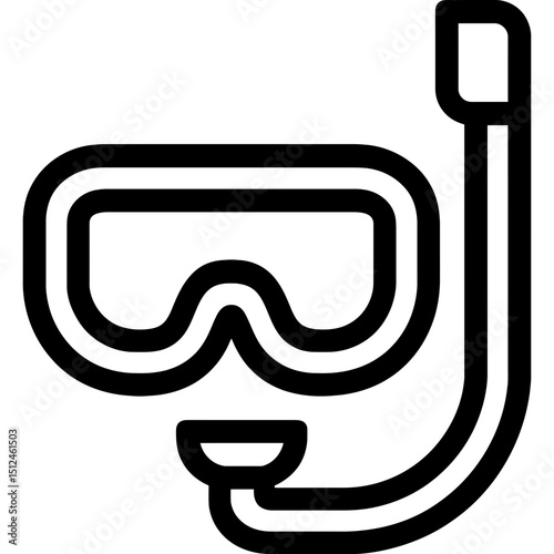 Snorkel gear icon in minimal vector style