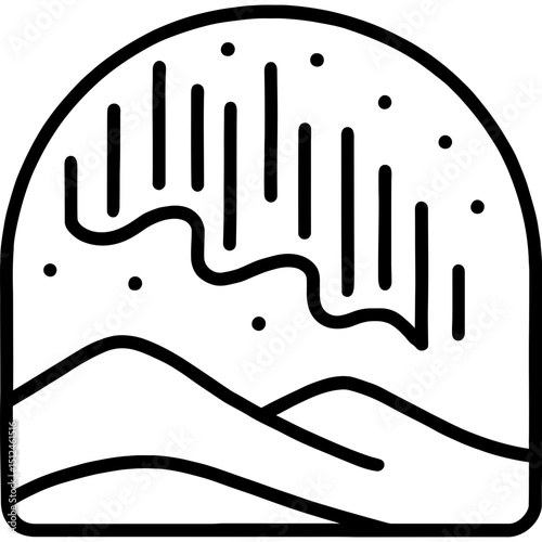 Minimalist northern lights vector icon