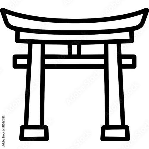 Minimalist torii gate outline icon
