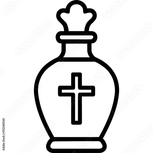 Vector outline of small holy water glass vessel