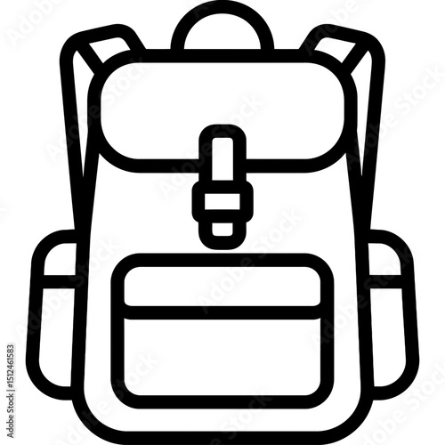 Minimalist backpack icon outline