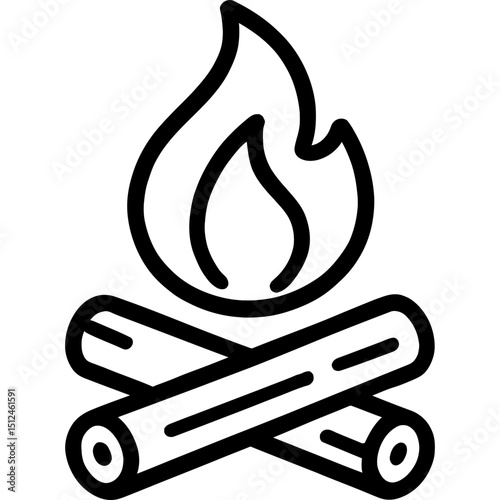 Clean vector campfire symbol