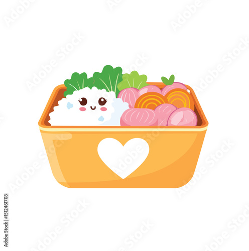 Adorable bento box lunch cute rice cartoon food