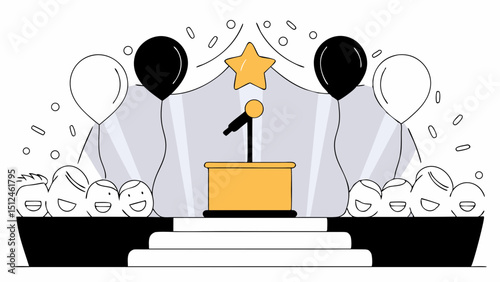 Celebrating Excellence  Creative Awards Concept  vector illustration