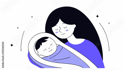 Newborn Joy  Celebrating the Miracle of Birth vector illustration