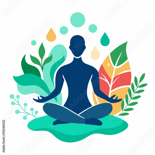 Global Wellness Day Vector Illustration - Healthy Lifestyle, Yoga, Nature, Fitness Concept
