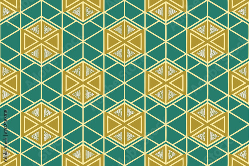Geometric seamless pattern background with a simple graphic featuring a cat illustration utilizing CMYK colors Helvetica and Courier fonts for