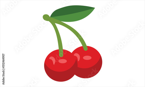 Cherry logo. Isolated cherry on white background
