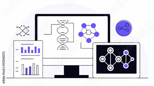 Bioinformatics Concept Visualization vector illustration