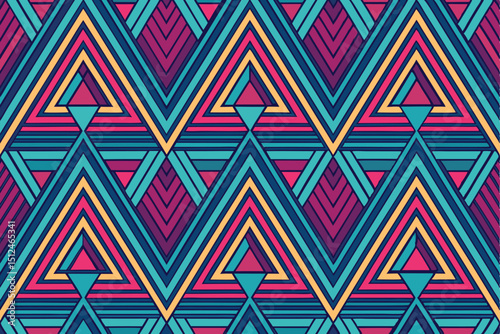 Modern abstract geometric seamless pattern design featuring a colorful vector background with clean lines and shapes suitable for various creative