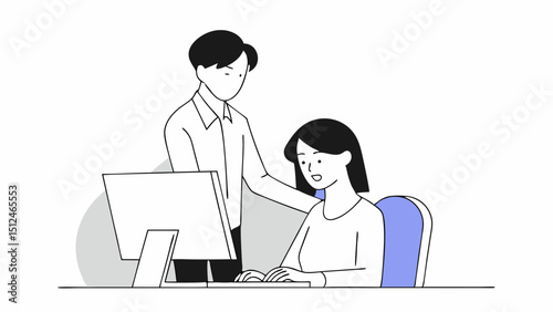 Supportive Leadership Empowering Employees  vector illustration