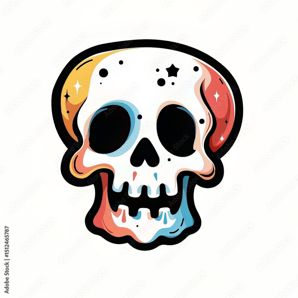 Fototapeta premium Stylized Modern Colorful Skull Illustration